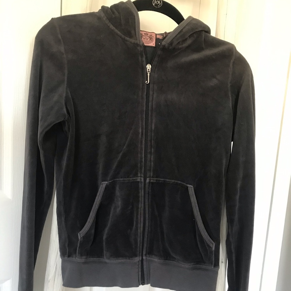 Gray Velour Juicy Tracksuit Jacket